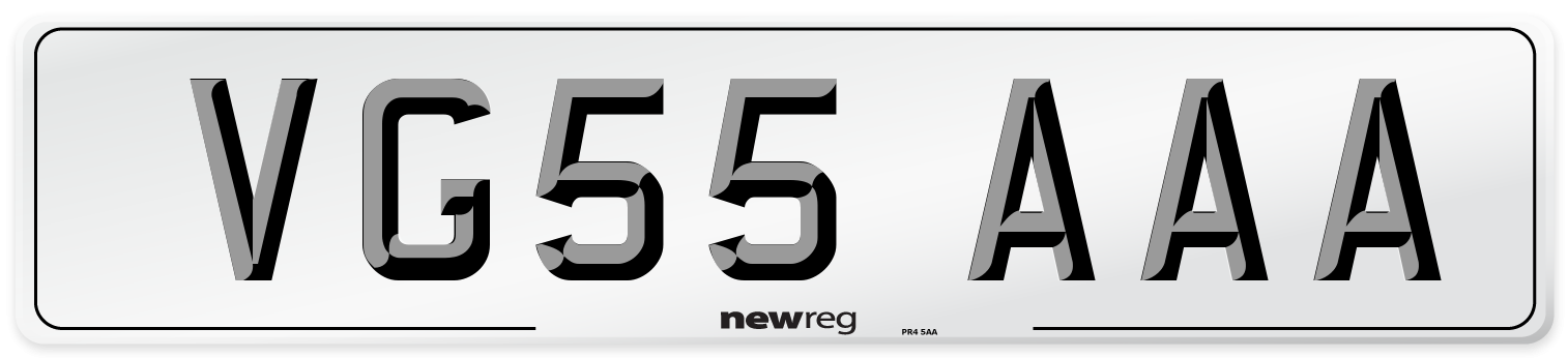 VG55 AAA Number Plate from New Reg